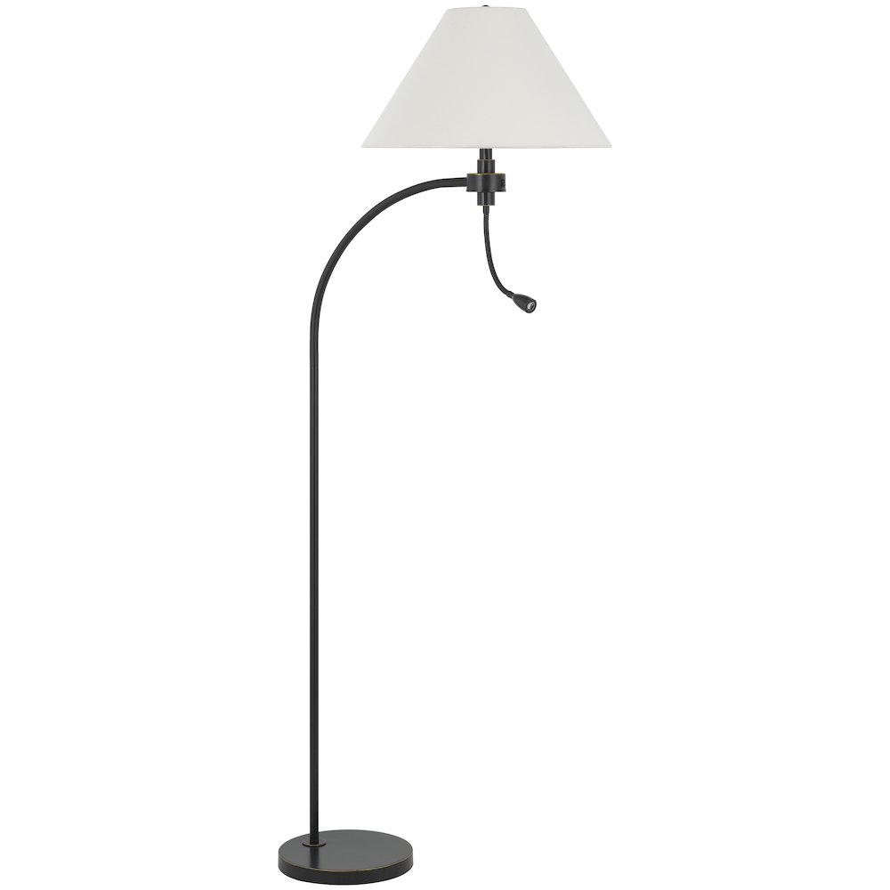 100W 3 way Ashland mini arc metal floor lamp with gooseneck 2W led reading light. Picture 5