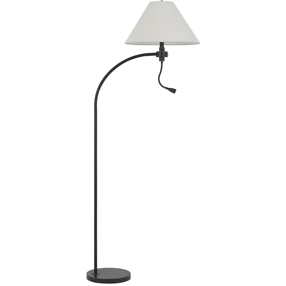 100W 3 way Ashland mini arc metal floor lamp with gooseneck 2W led reading light. Picture 2