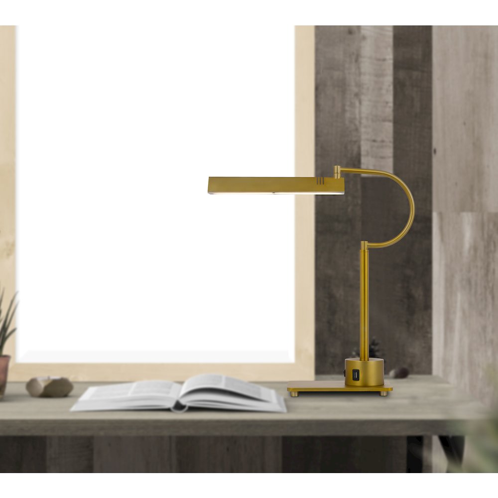 led 12W SOHO metal desk lamp with 2 USB ports. Picture 3