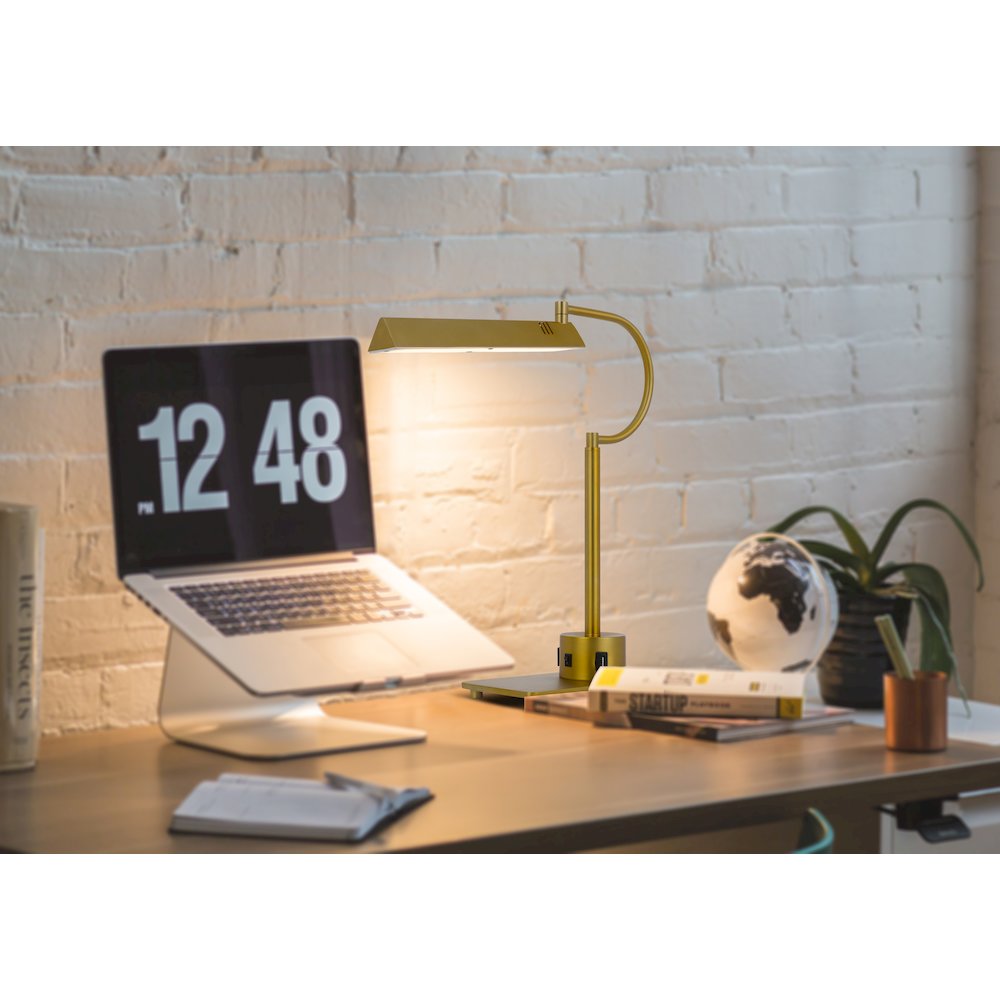 led 12W SOHO metal desk lamp with 2 USB ports. Picture 4