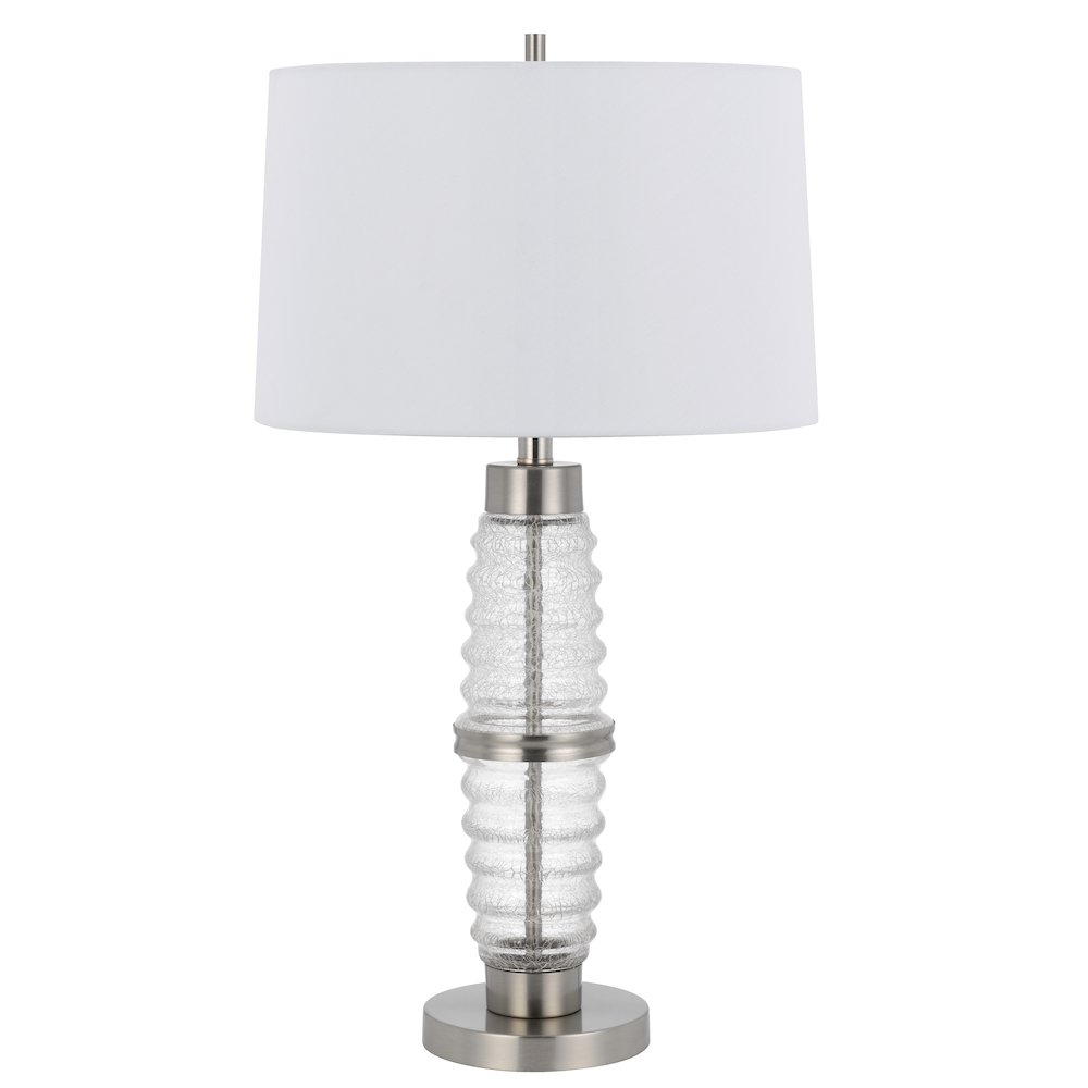 100W 3 way Macon glass table lamp with 2W led night light. Picture 5