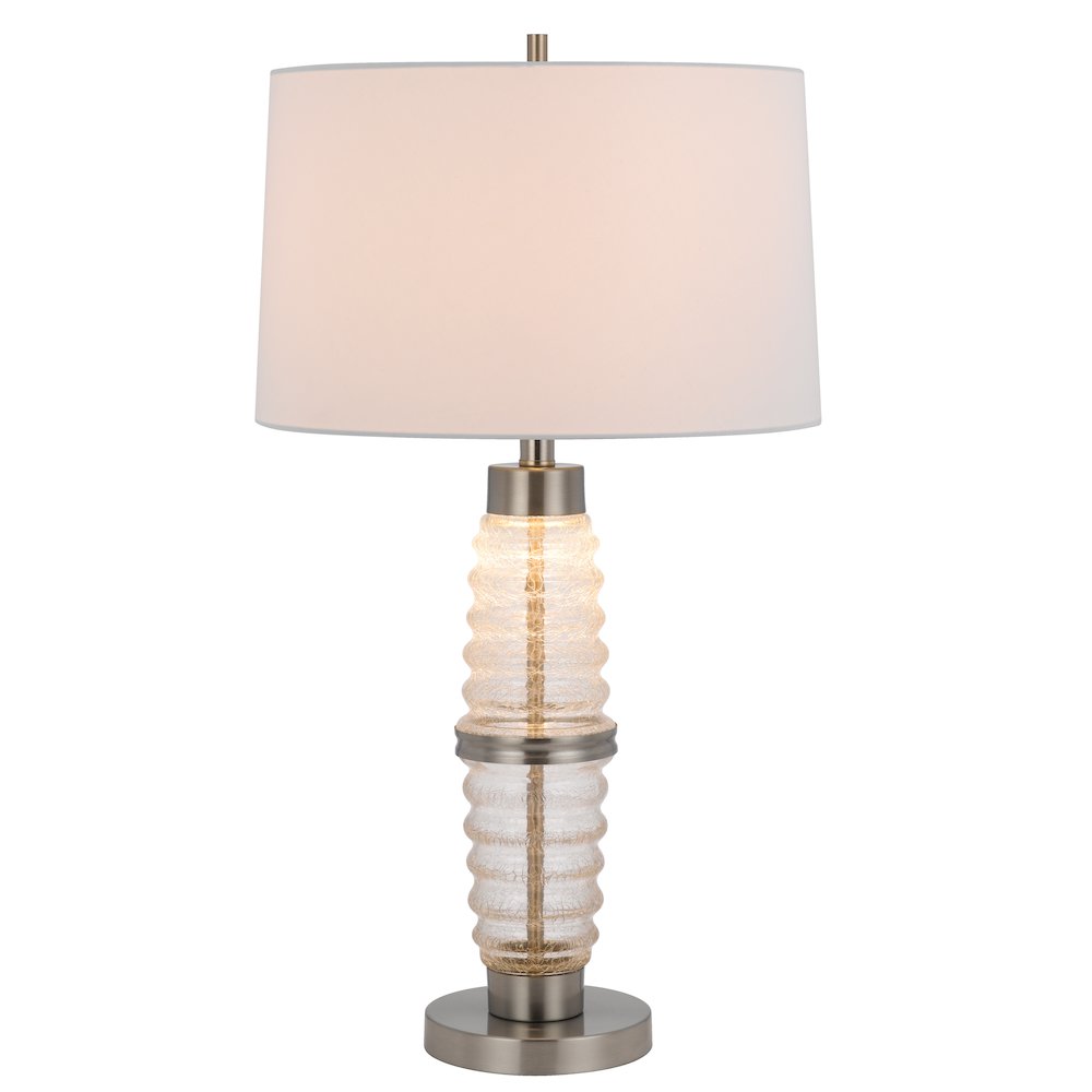 100W 3 way Macon glass table lamp with 2W led night light. Picture 1