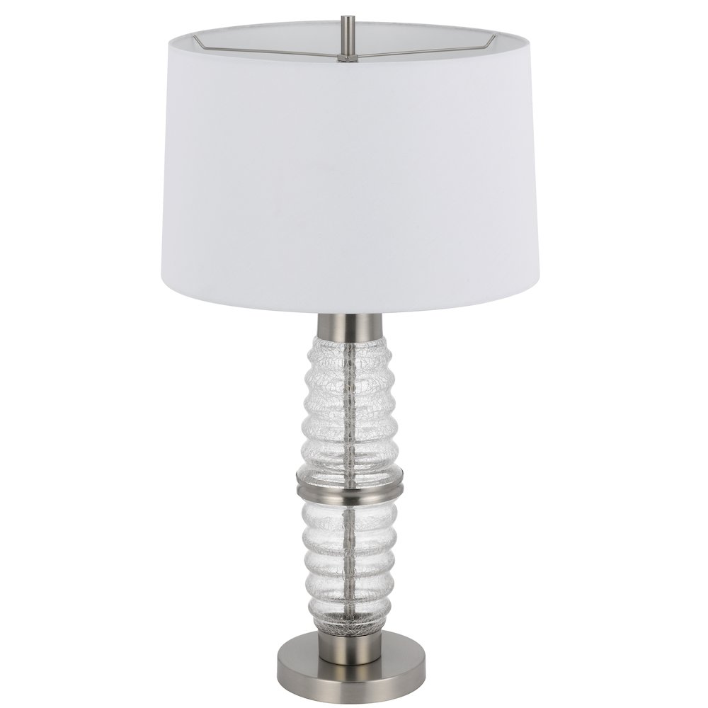 100W 3 way Macon glass table lamp with 2W led night light. Picture 2
