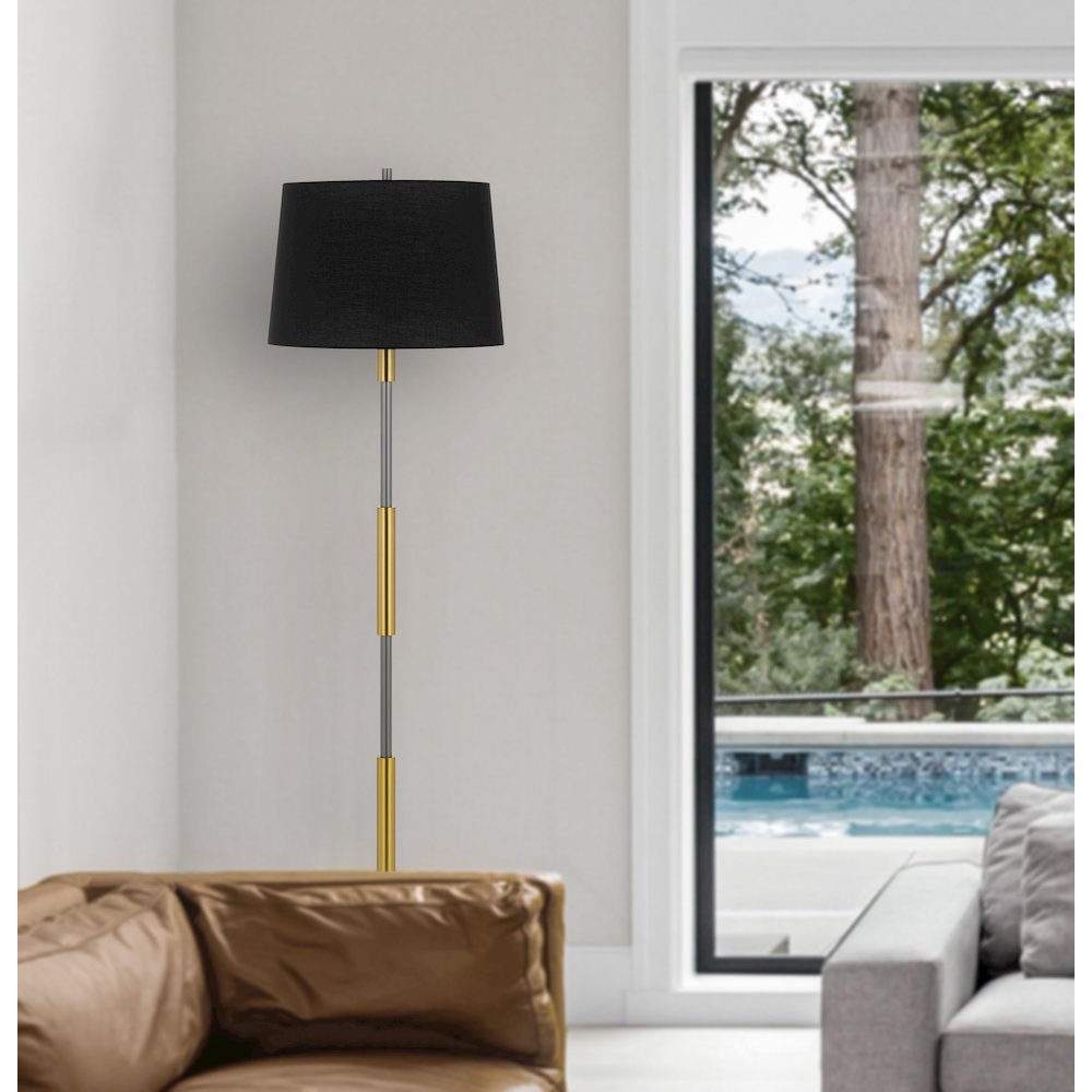 150W 3 way Ciudad metal two tone floor lamp. Picture 4