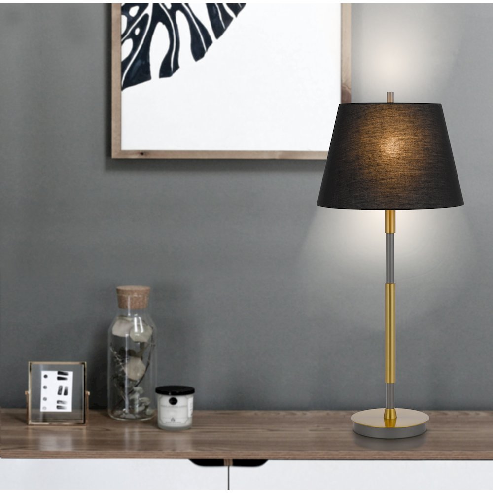 150W 3 way Ciudad metal two tone table lamp. Picture 3