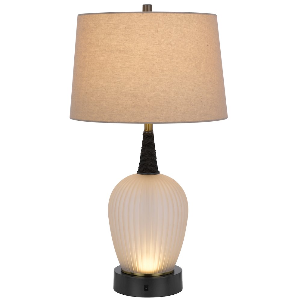 100W led Vega metal/frosted glass table lamp with 2W led night light. Picture 1