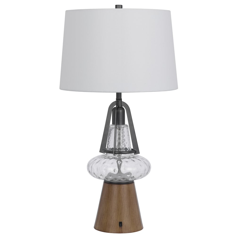 100W led Marietta metal/glass table lamp with 2W led night light. Picture 5