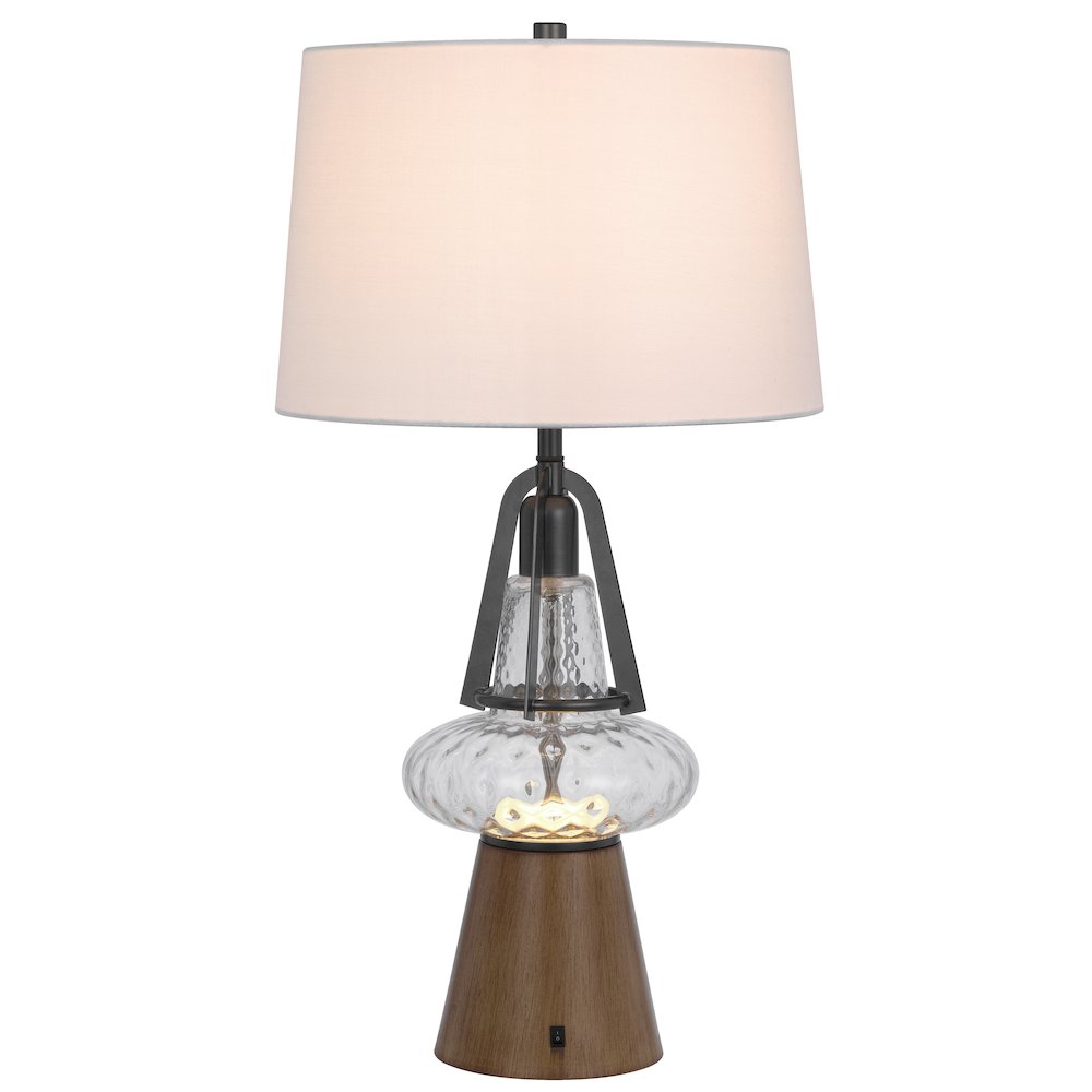 100W led Marietta metal/glass table lamp with 2W led night light. Picture 2