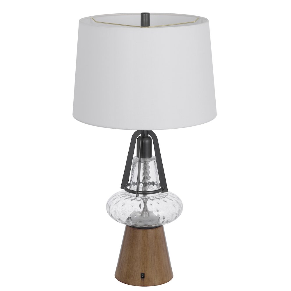 100W led Marietta metal/glass table lamp with 2W led night light. Picture 1