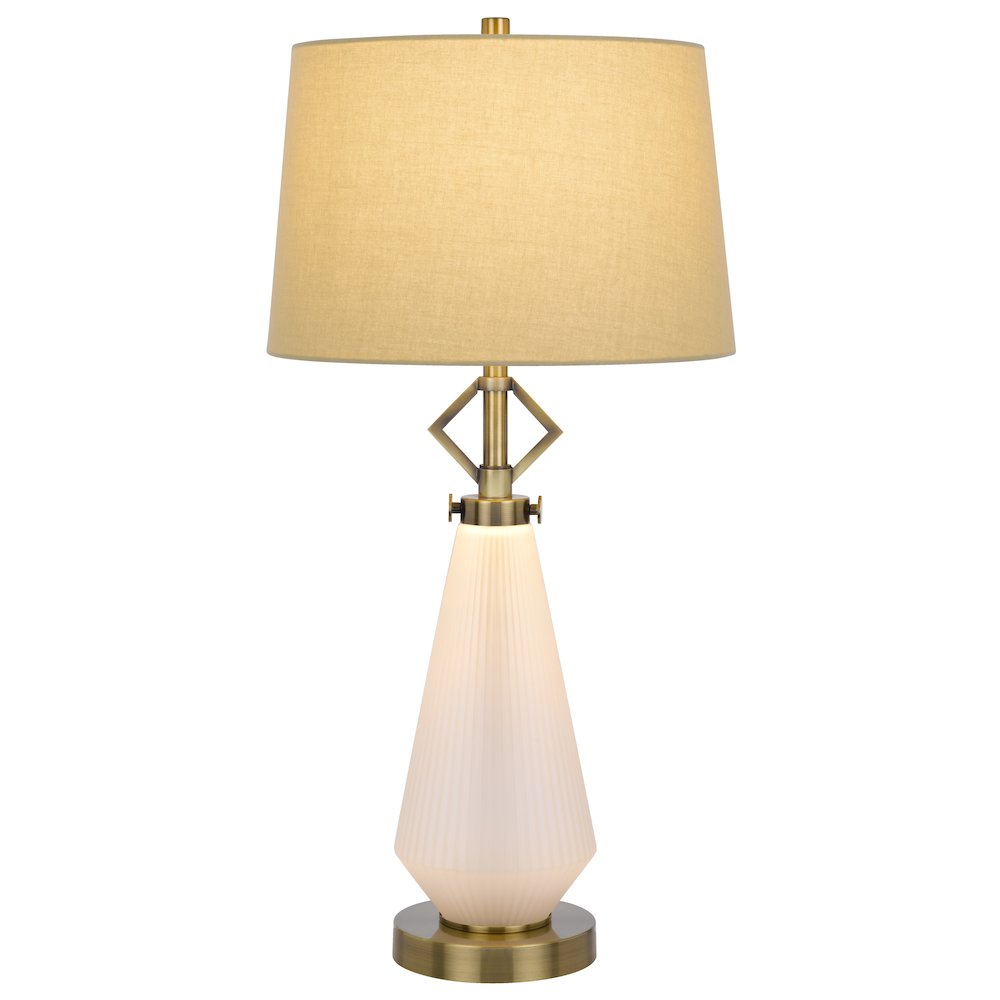 100W led Carrizo metal/glass table lamp with 2W led night light. Picture 1
