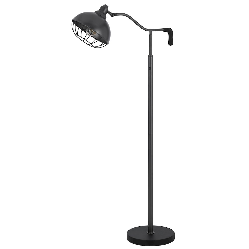 60W Taloga metal floor lamp with adjustable caged shade. (Bulb not included). Picture 5