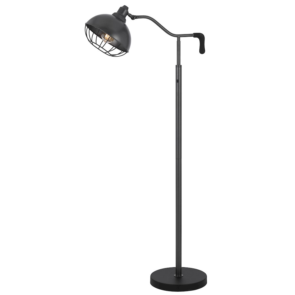 60W Taloga metal floor lamp with adjustable caged shade. (Bulb not included). Picture 1