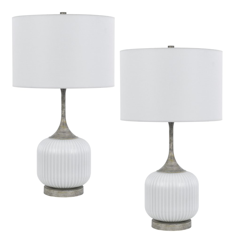 150W 3 way Palmyra metal/glass table lamp. Sold in pairs. Picture 5