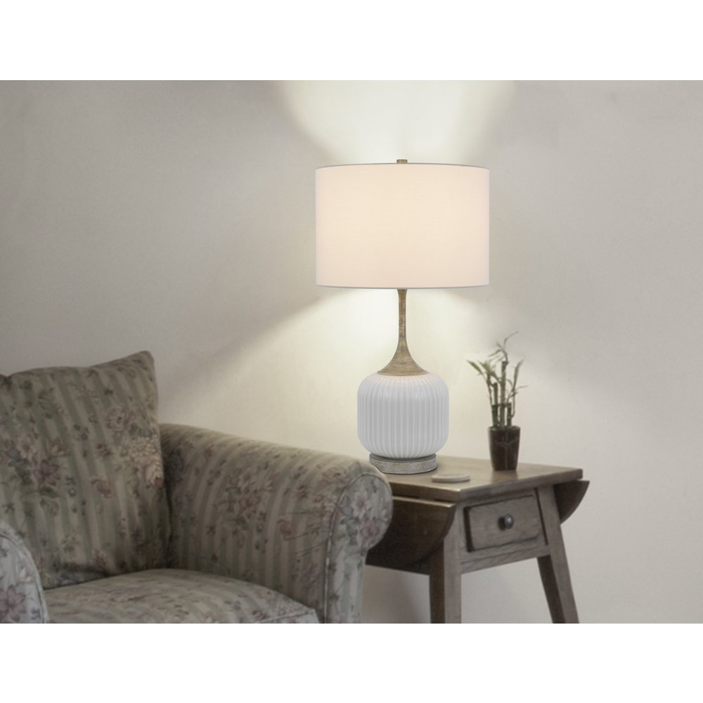 150W 3 way Palmyra metal/glass table lamp. Sold in pairs. Picture 4