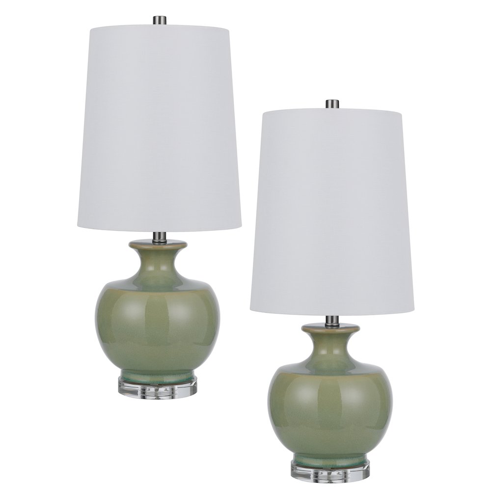 100W Kawela ceramic table lamp with crystal base. Sold in pairs. Picture 5