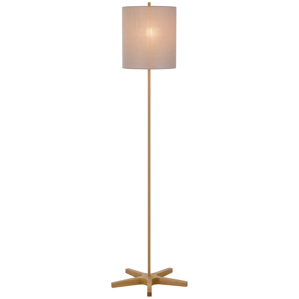 100W metal floor lamp with wooden base. Picture 1