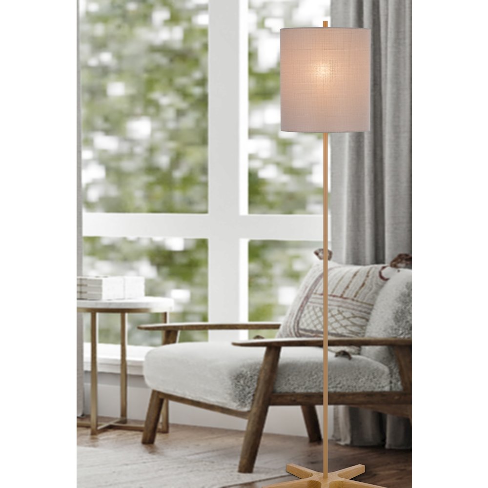 100W metal floor lamp with wooden base. Picture 4