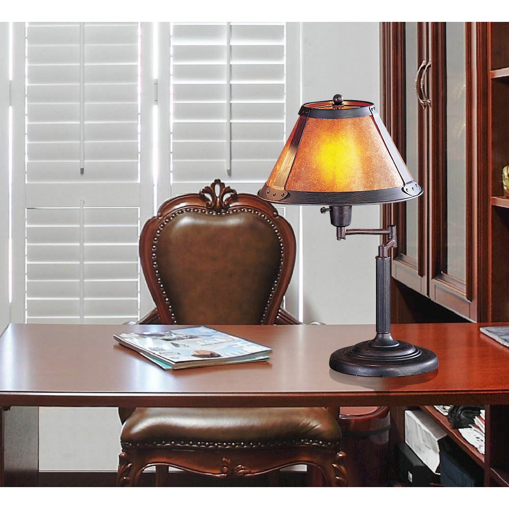60W Swing Arm Mica Desk Lamp. Picture 2
