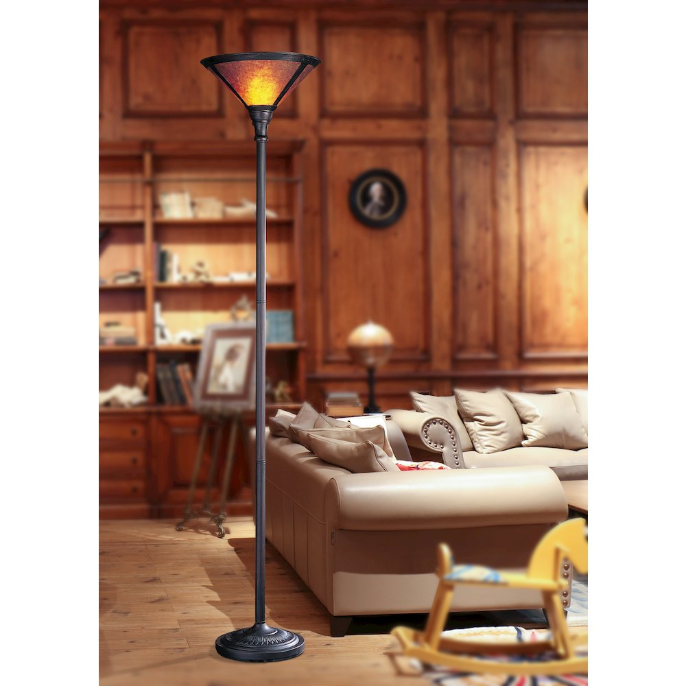 150W 3 Way Torchiere W/Mica Shade. Picture 2