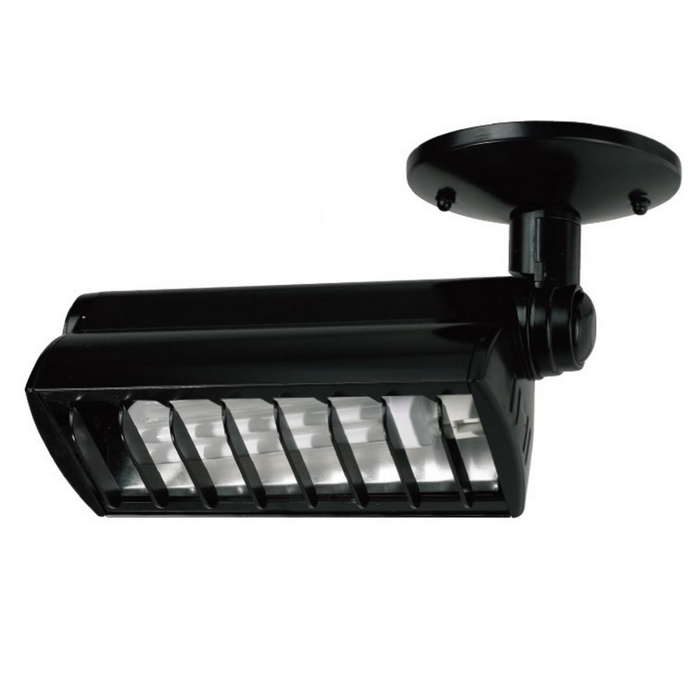 Ceiling mount CFL light,120V,26W,G24q2 socket, fixture face dimension is 7in x 3in  height is 5in, CE956BK. Picture 1
