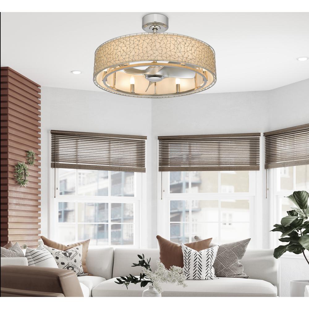 4W Led E12 X 6. 6 Speed Breezy Meadow Ultra Quiet Fan Light. Picture 4