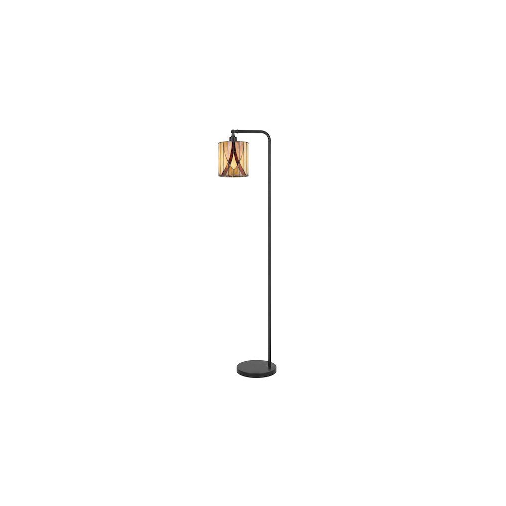 60 Watt Fiorella Downbridge Metal Tiffany Floor Lamp. Picture 1