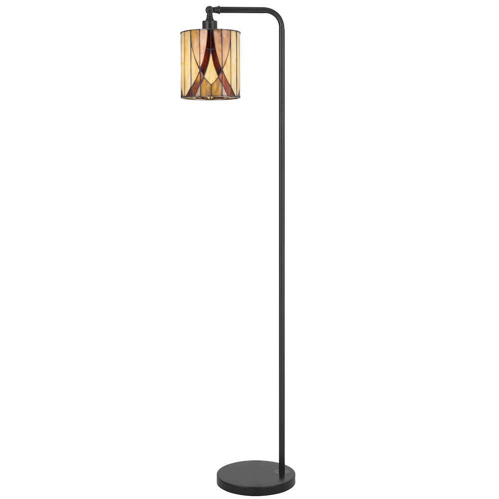 60 Watt Fiorella Downbridge Metal Tiffany Floor Lamp. Picture 1