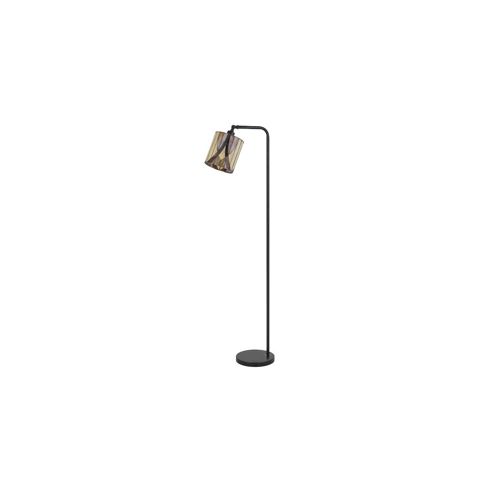 60 Watt Fiorella Downbridge Metal Tiffany Floor Lamp. Picture 2