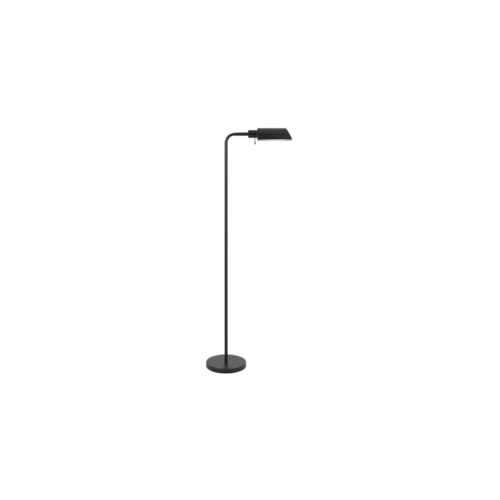 60 Watt Accorto Metal Pharmacy Floor Lamp in Black. Picture 1