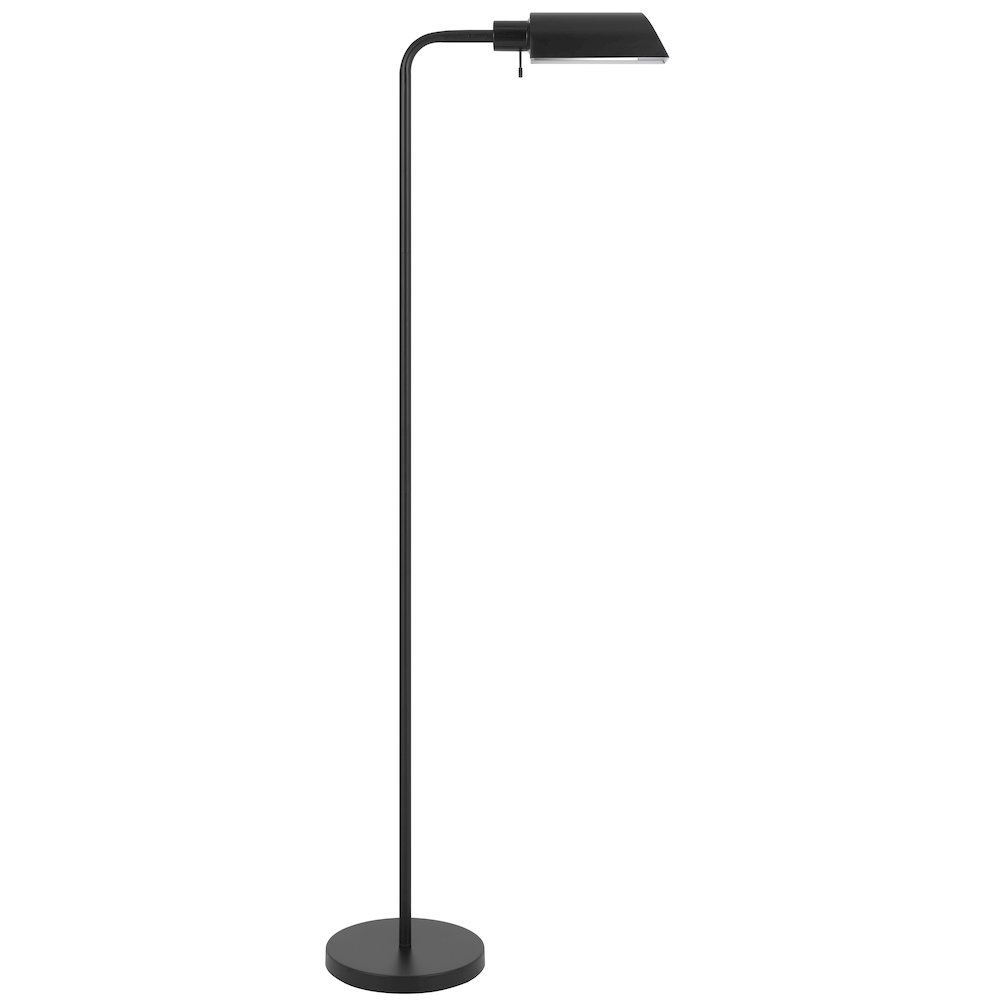 60 Watt Accorto Metal Pharmacy Floor Lamp in Black. Picture 1