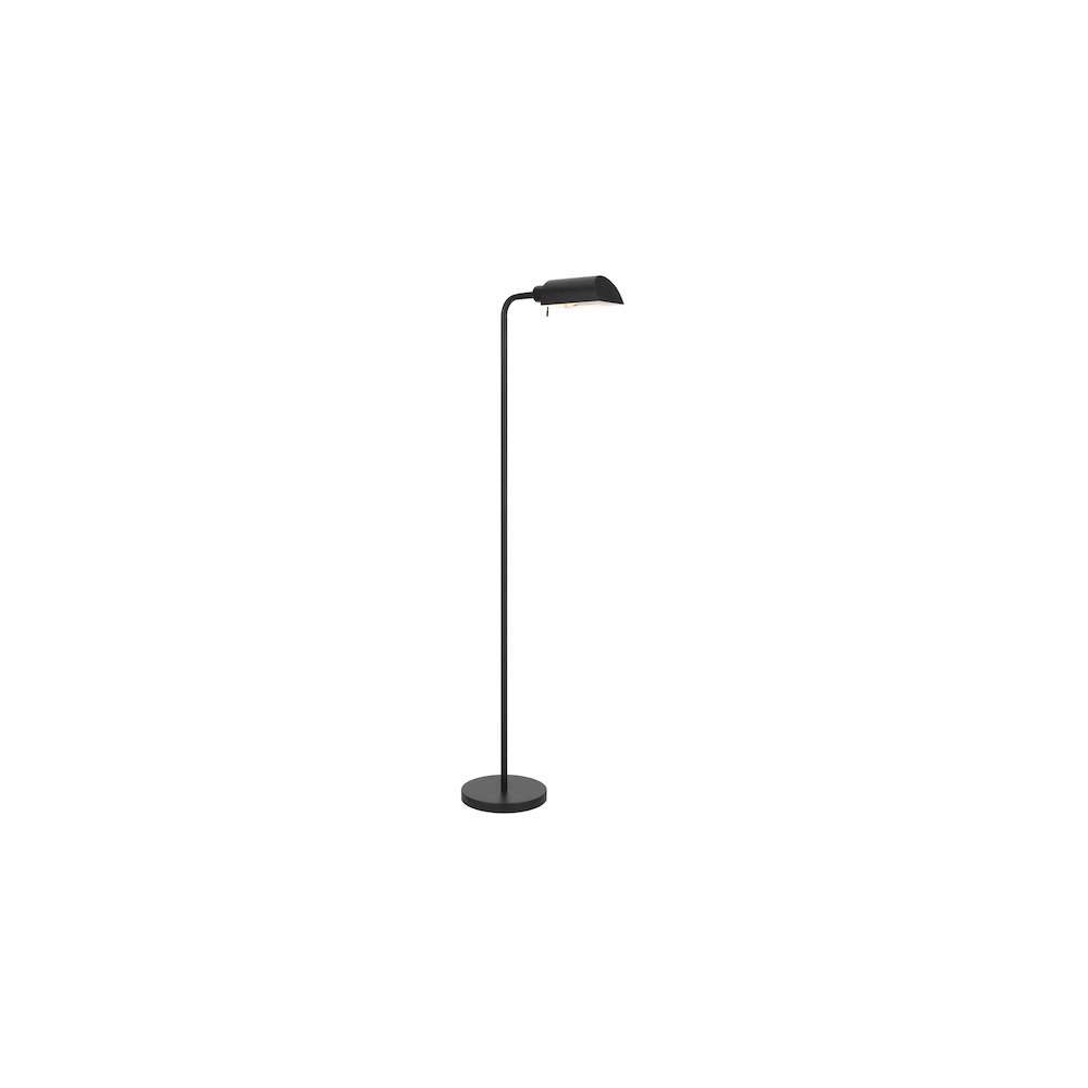 60 Watt Accorto Metal Pharmacy Floor Lamp in Black. Picture 2
