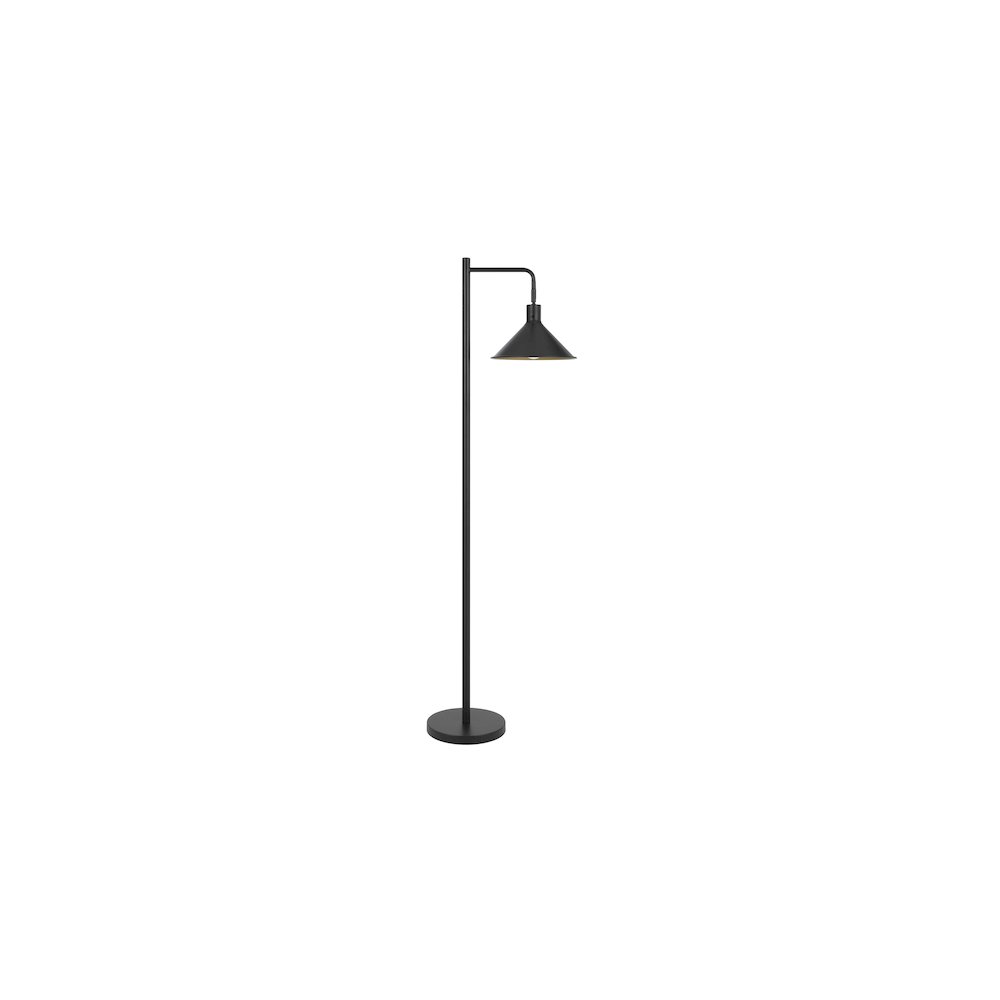 60 Watt Campana Metal Downbridge Floor Lamp in Black. Picture 1