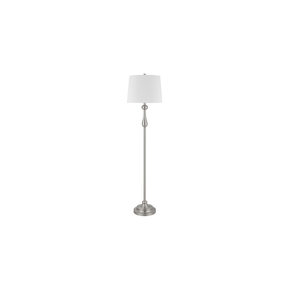 100 Watt Collins Metal Floor Lamp with Hardback Linen Shade. Picture 1