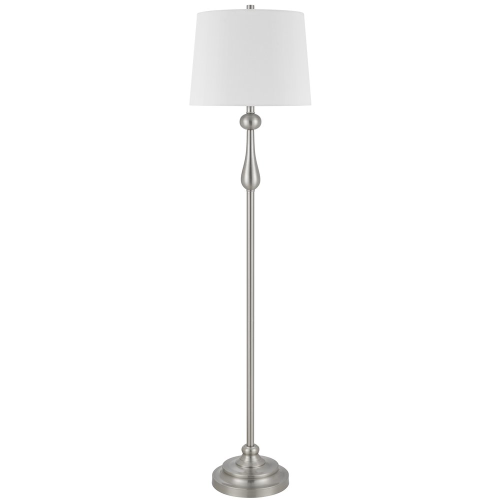 100 Watt Collins Metal Floor Lamp with Hardback Linen Shade. Picture 1