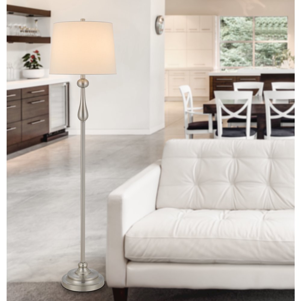 100 Watt Collins Metal Floor Lamp with Hardback Linen Shade. Picture 4