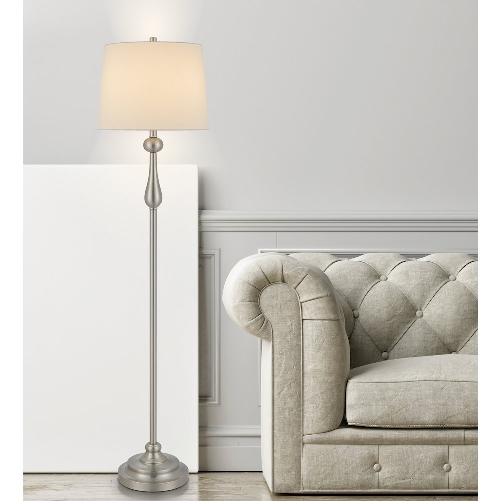 100 Watt Collins Metal Floor Lamp with Hardback Linen Shade. Picture 5