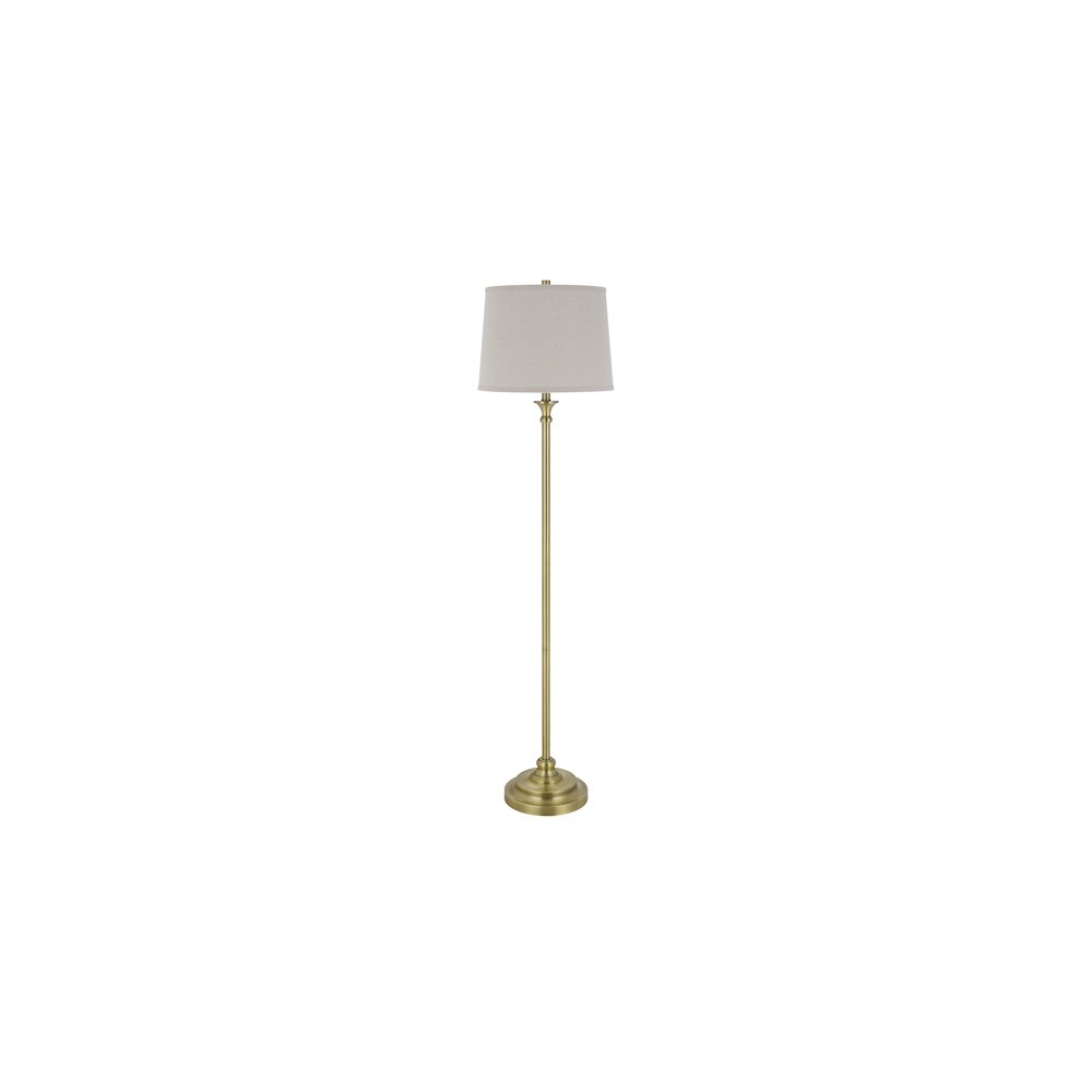 100 Watt Hailey Metal Floor Lamp with Hardback Linen Shade. Picture 1