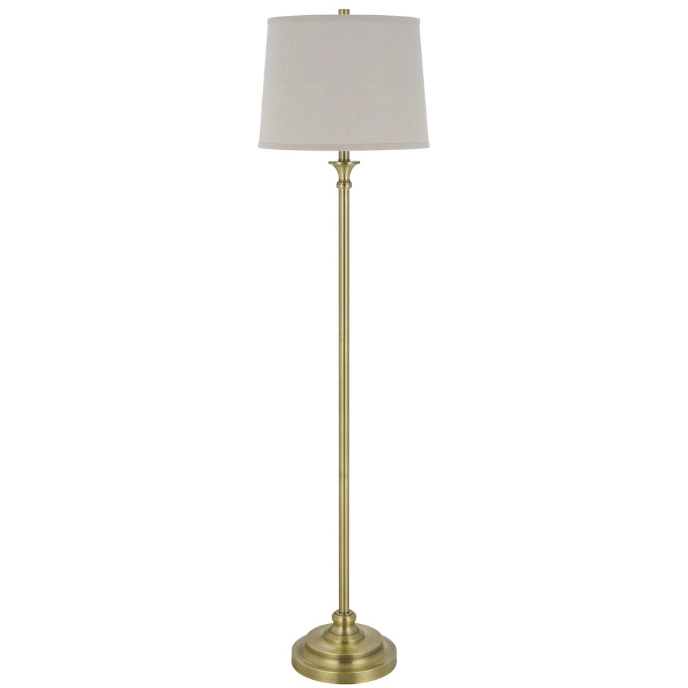 100 Watt Hailey Metal Floor Lamp with Hardback Linen Shade. Picture 1