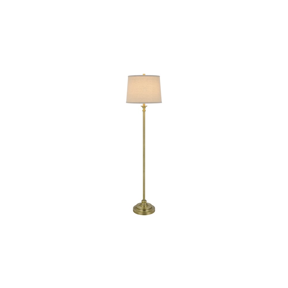 100 Watt Hailey Metal Floor Lamp with Hardback Linen Shade. Picture 2