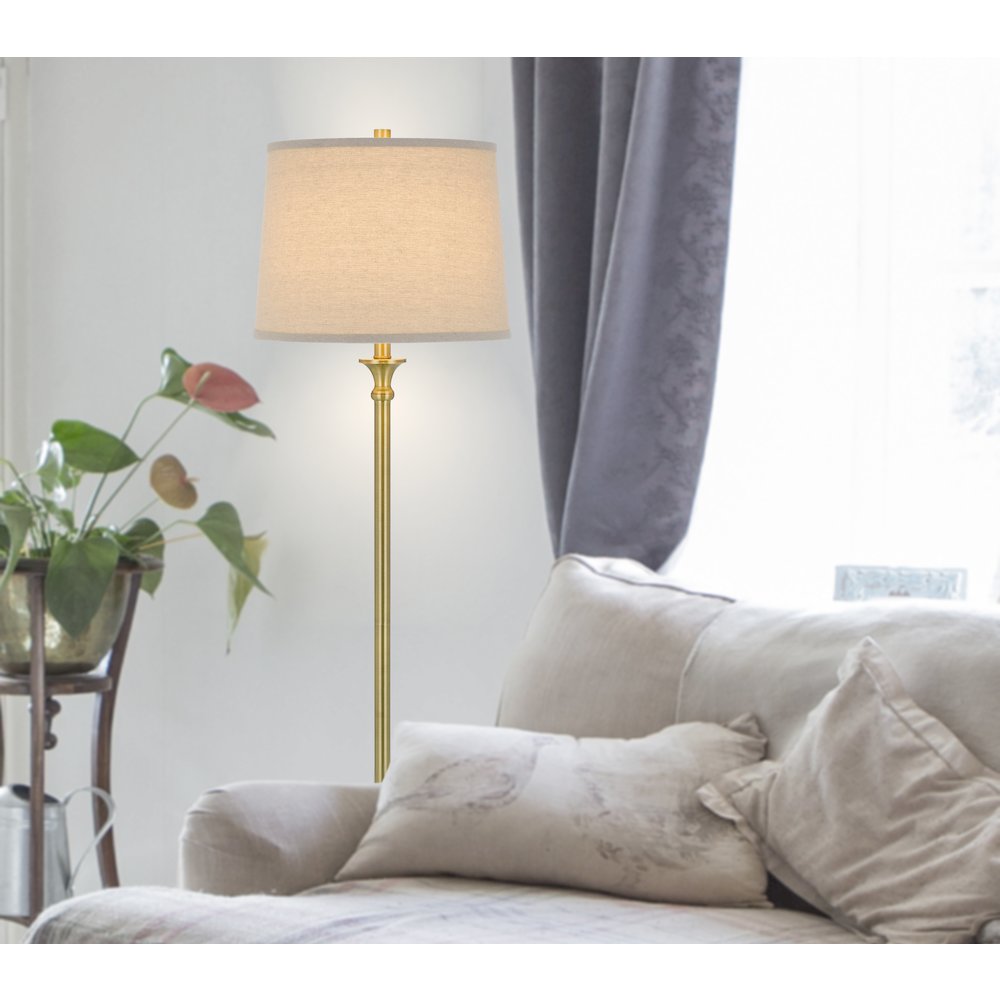 100 Watt Hailey Metal Floor Lamp with Hardback Linen Shade. Picture 4