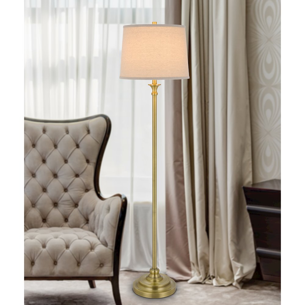 100 Watt Hailey Metal Floor Lamp with Hardback Linen Shade. Picture 5