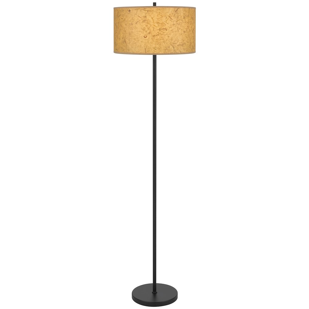 100 Watt Octavia Black Metal Pole Lamp with Kraft Shade. Picture 4