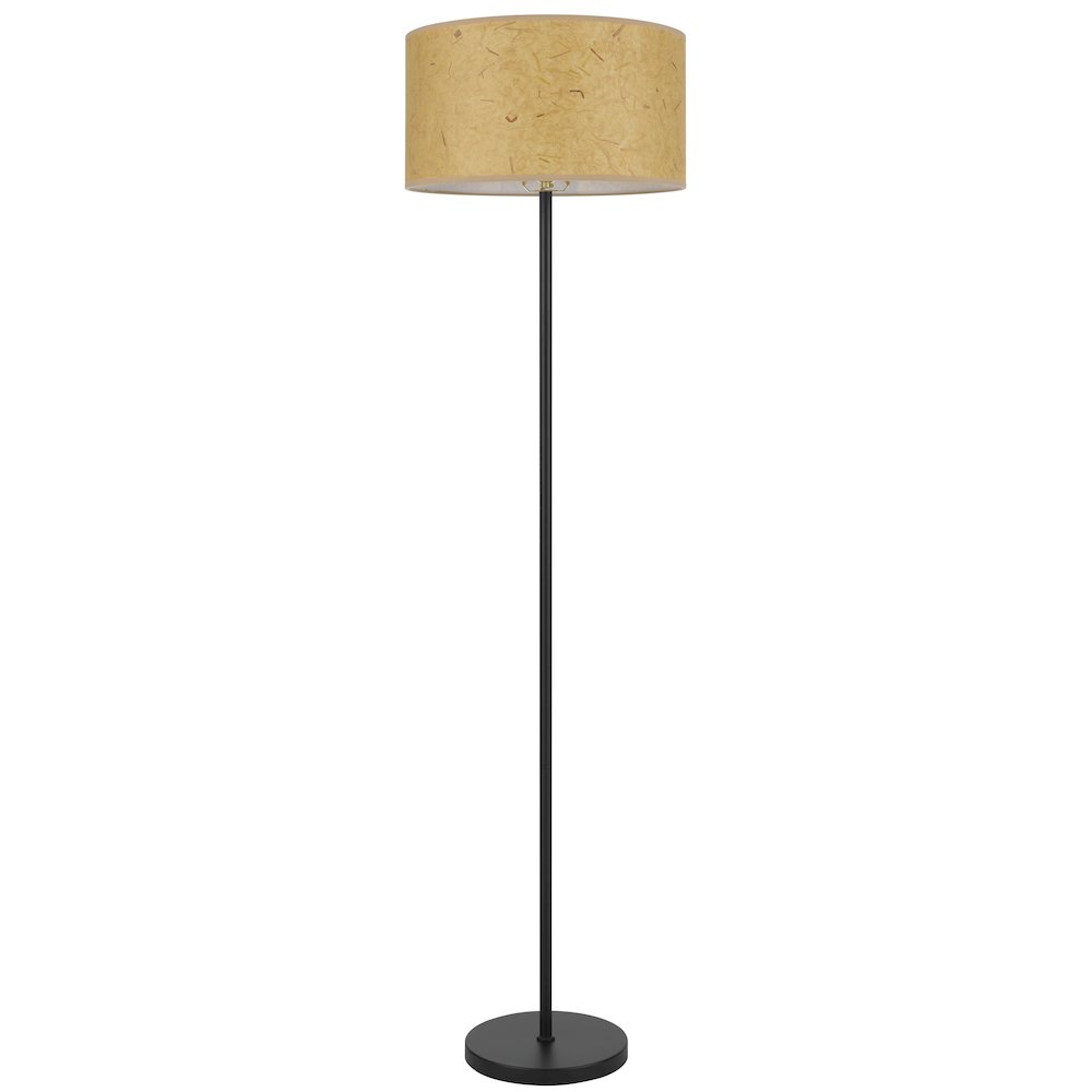 100 Watt Octavia Black Metal Pole Lamp with Kraft Shade. Picture 5