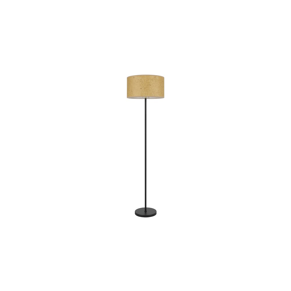 100 Watt Octavia Black Metal Pole Lamp with Kraft Shade. Picture 3