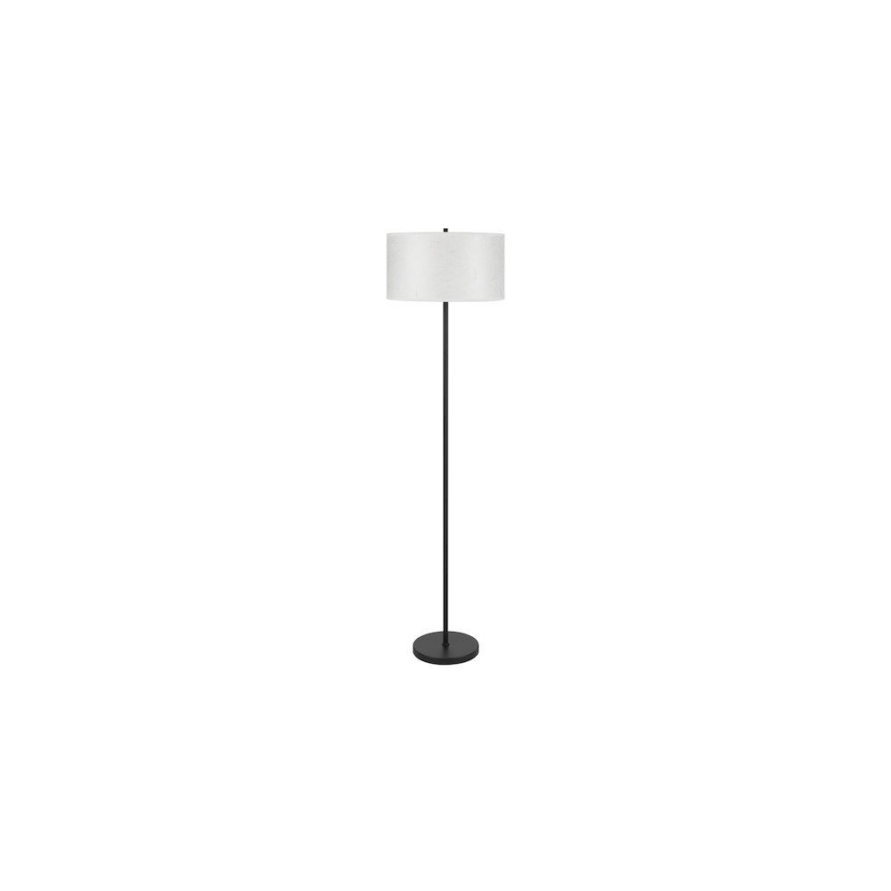 100 Watt Octavia Black Metal Pole Lamp with White Drum String Pattern Shade. Picture 3
