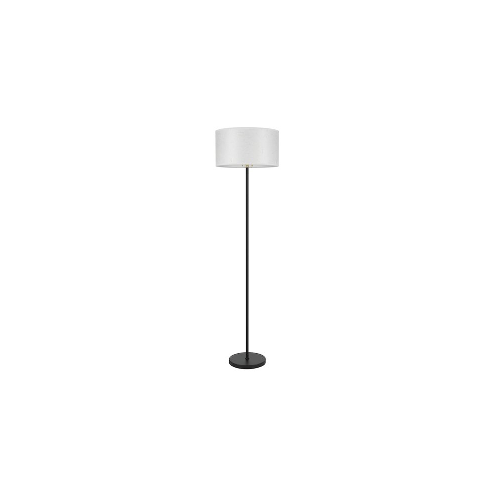 100 Watt Octavia Black Metal Pole Lamp with White Drum String Pattern Shade. Picture 2