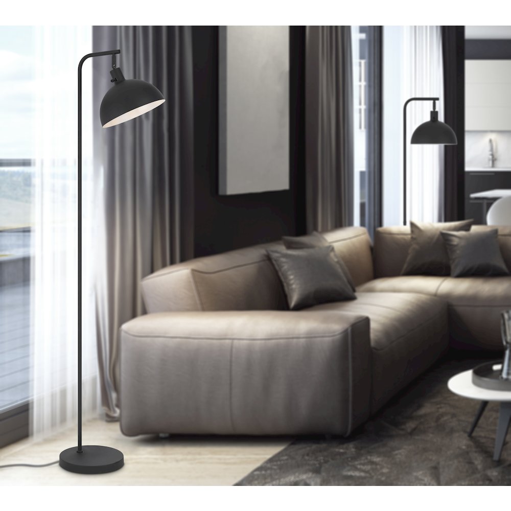 60 Watt Koepel Black Metal Hanging Floor Lamp with Dome Shade. Picture 4