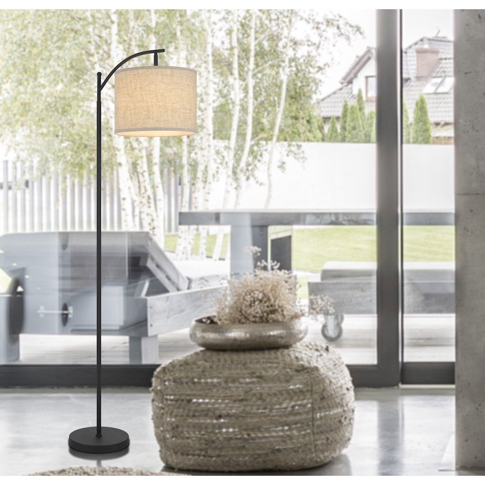 100 Watt Graydon Fishing Rod Floor Lamp with Adjustable Head. Picture 5