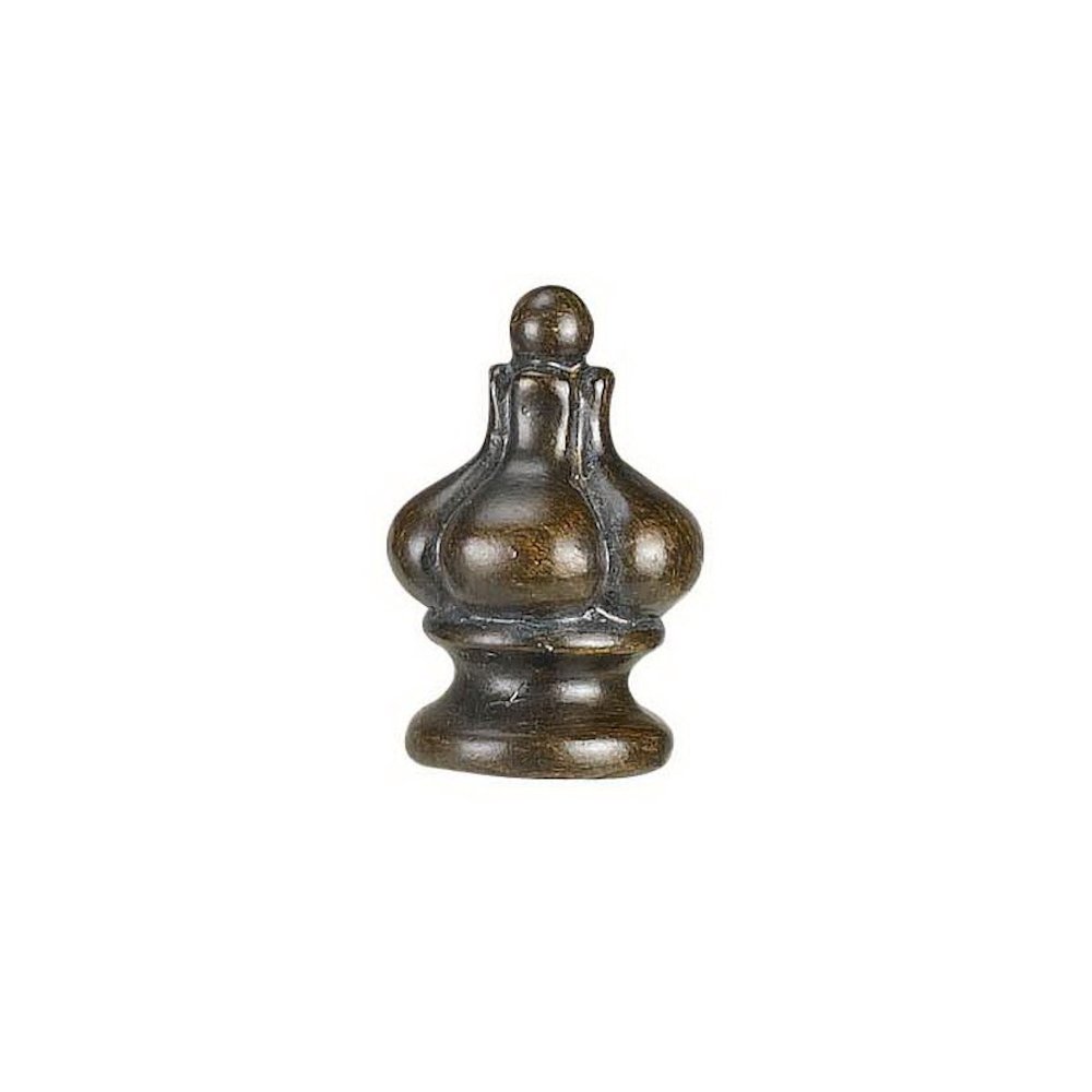 1.5" Height Resin Finial in Medium Wood. Picture 1