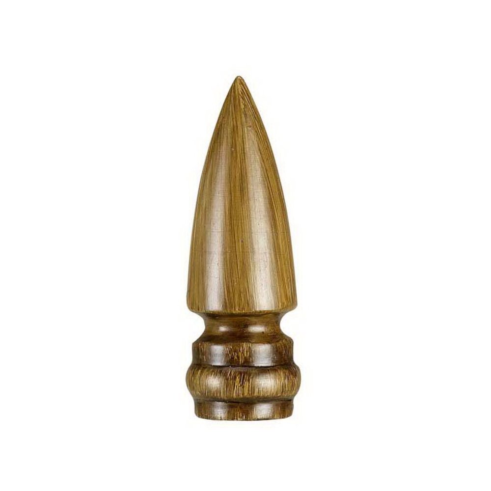 3" Resin Finial in LightTone Faux Wood. Picture 1